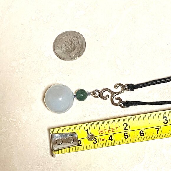2/$20, Genuine Blue Green Chalcedony, Natural Gemstone Adjustable Cord Necklace - Picture 7 of 11